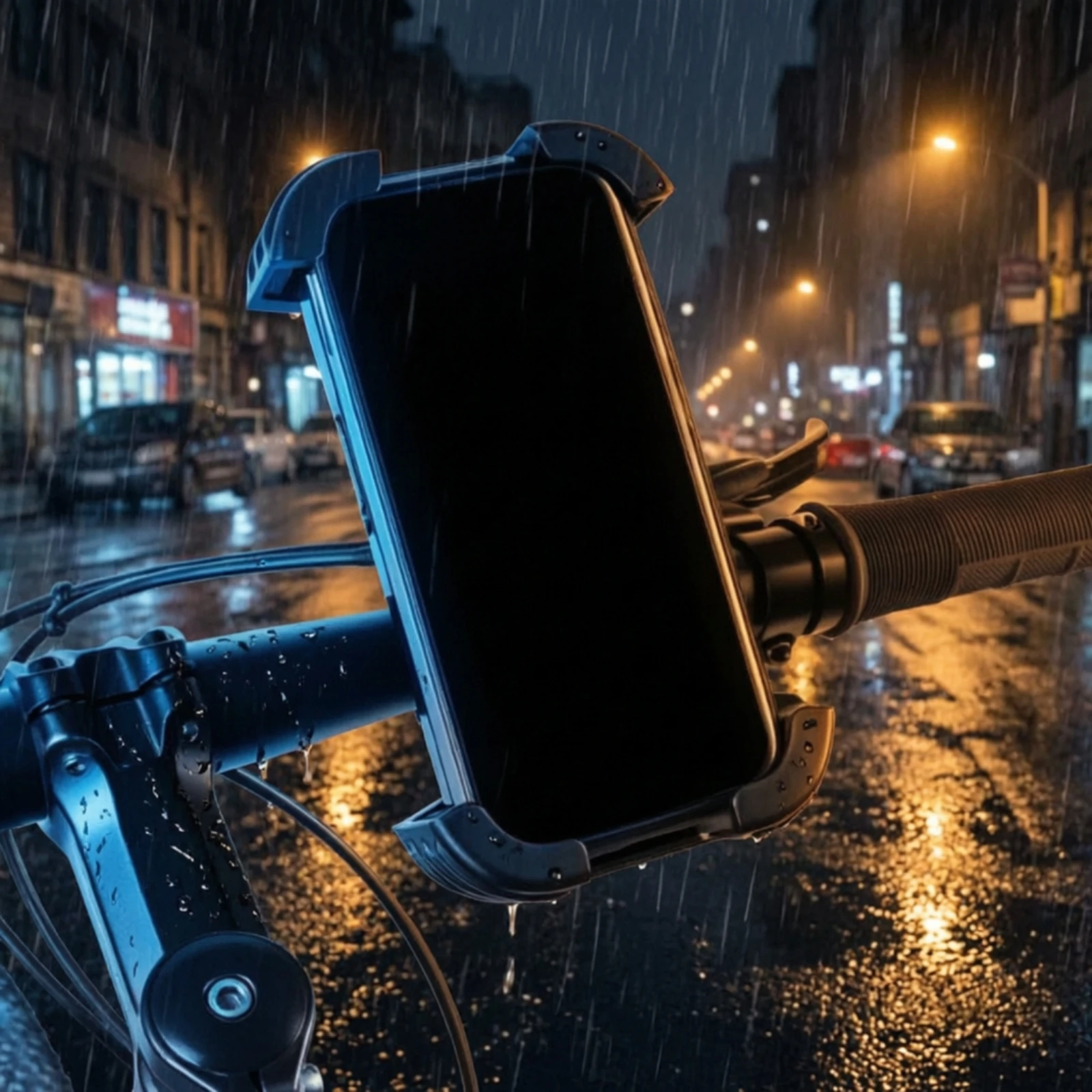 Phone Holder with Mirror Mount Single-Press Lock Locking Motorcycle Phone Mount Anti-Vibration Adjustable for Riders