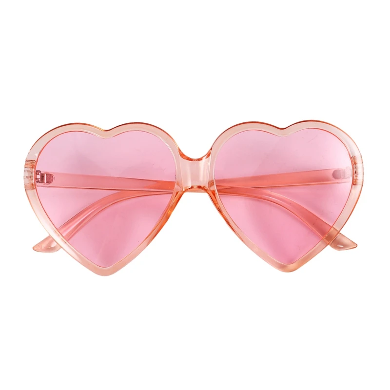 90S Vintage Glasses Fashion Large Women Lady Girls Oversized Heart Shaped Retro Sunglasses Cute Love Eyewear(Pink)