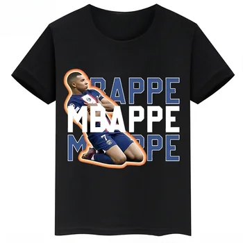 브랜드 Mbappe 아바타 프린트 어린이 티셔츠, 소년 의류, 여름 반팔 스포츠 코튼 티셔츠, 패션 상의, 아기 아이 티 