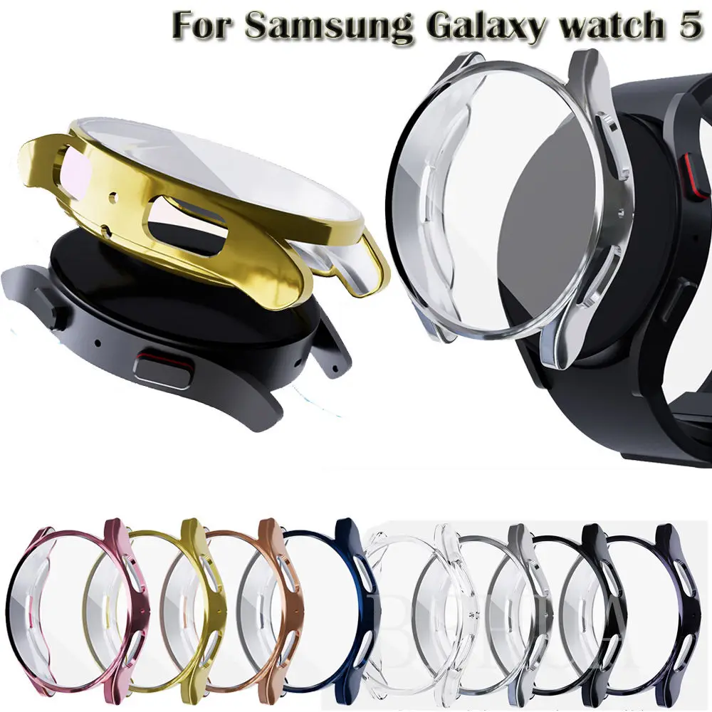 TPU Transparent Screen Protective Case For Samsung Galaxy Watch 6 5 44mm 40mm Full Protector Cover Shockproof Ultra-Thin Shell