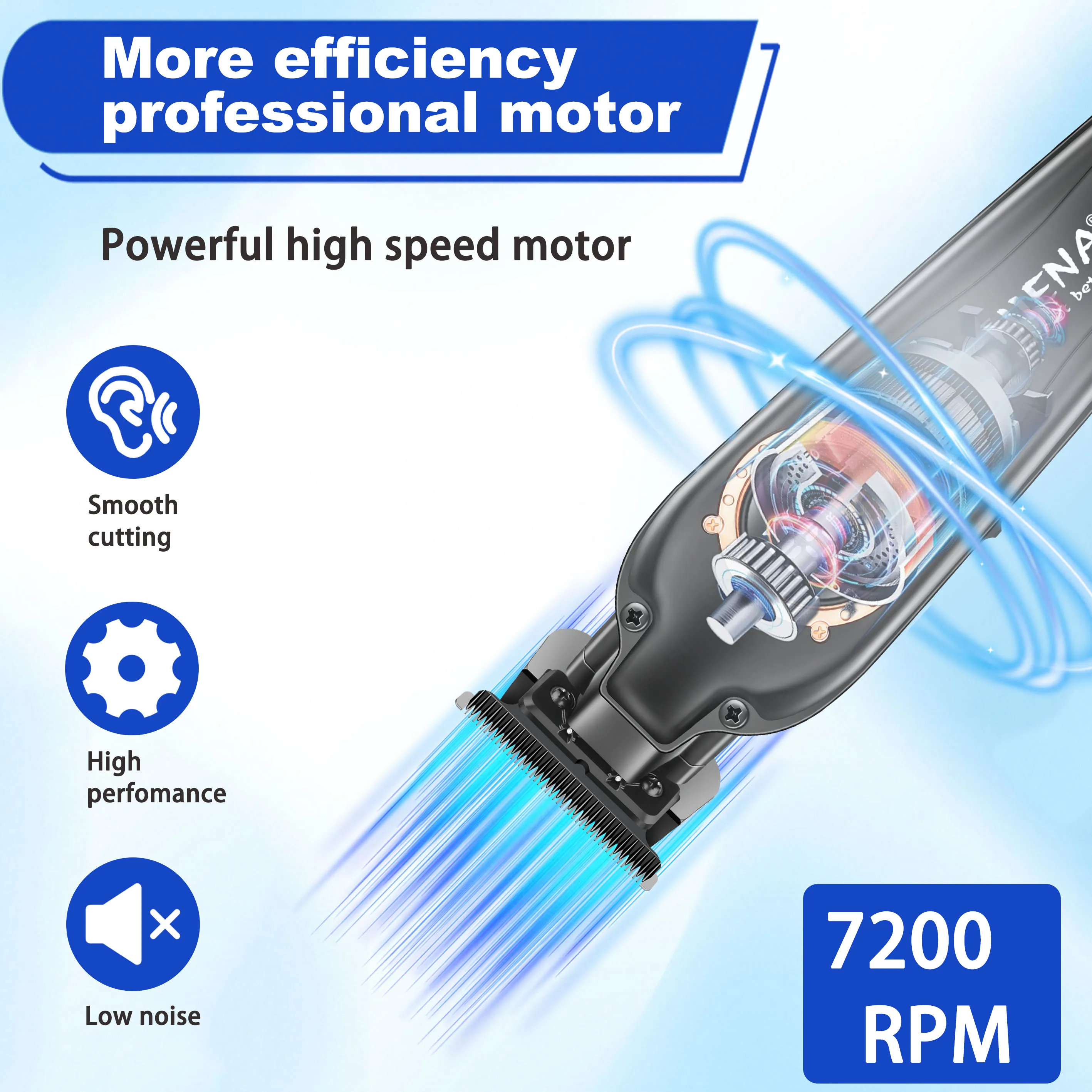 HIENA ไร้สาย Professional Hair Trimmer Men DLC T-Blade Zero Gapped Hair Clipper ไฟฟ้า Finishing ตัดผม