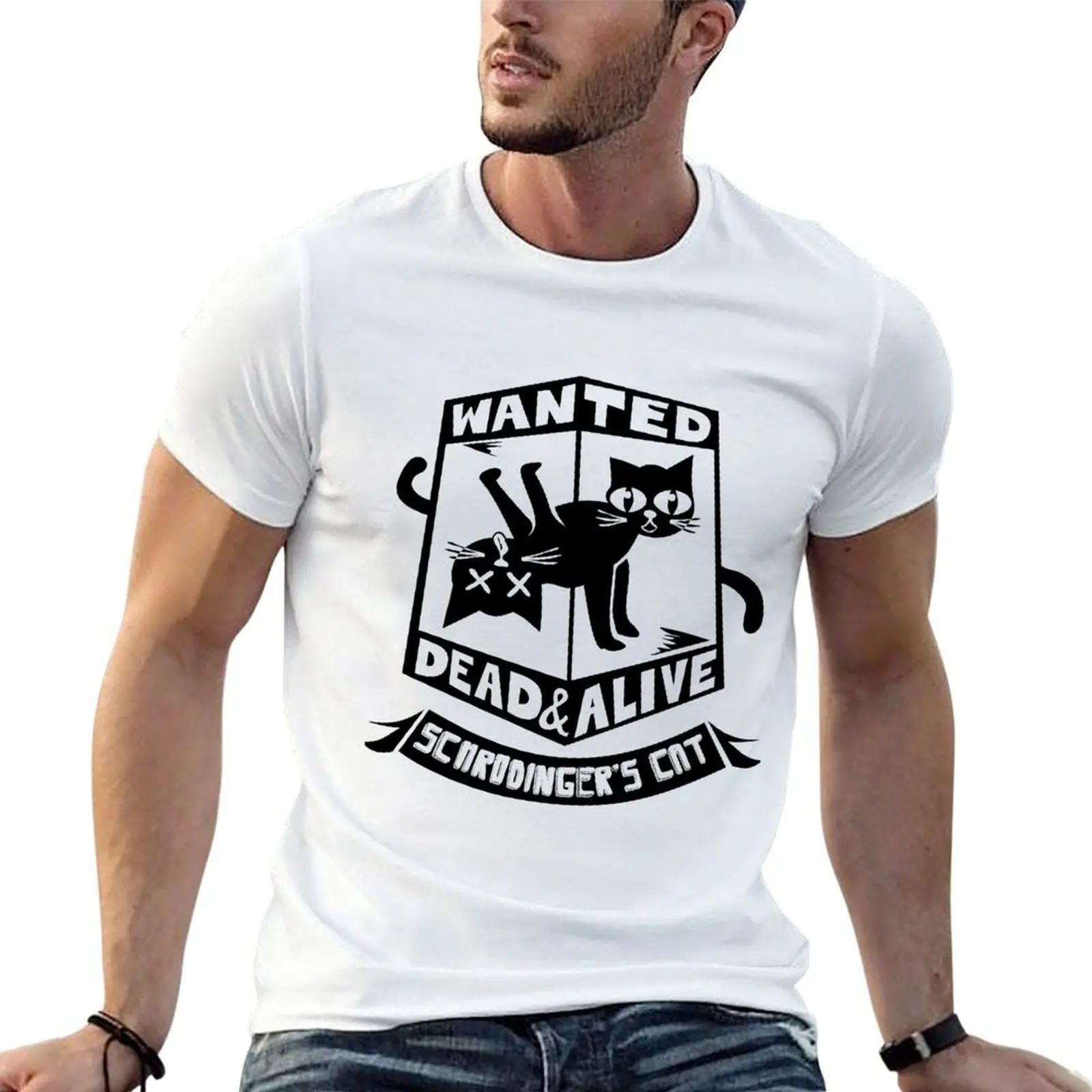 T-shirt Schrodinger's cat is dead and alive, t-shirt confortable de grande taille