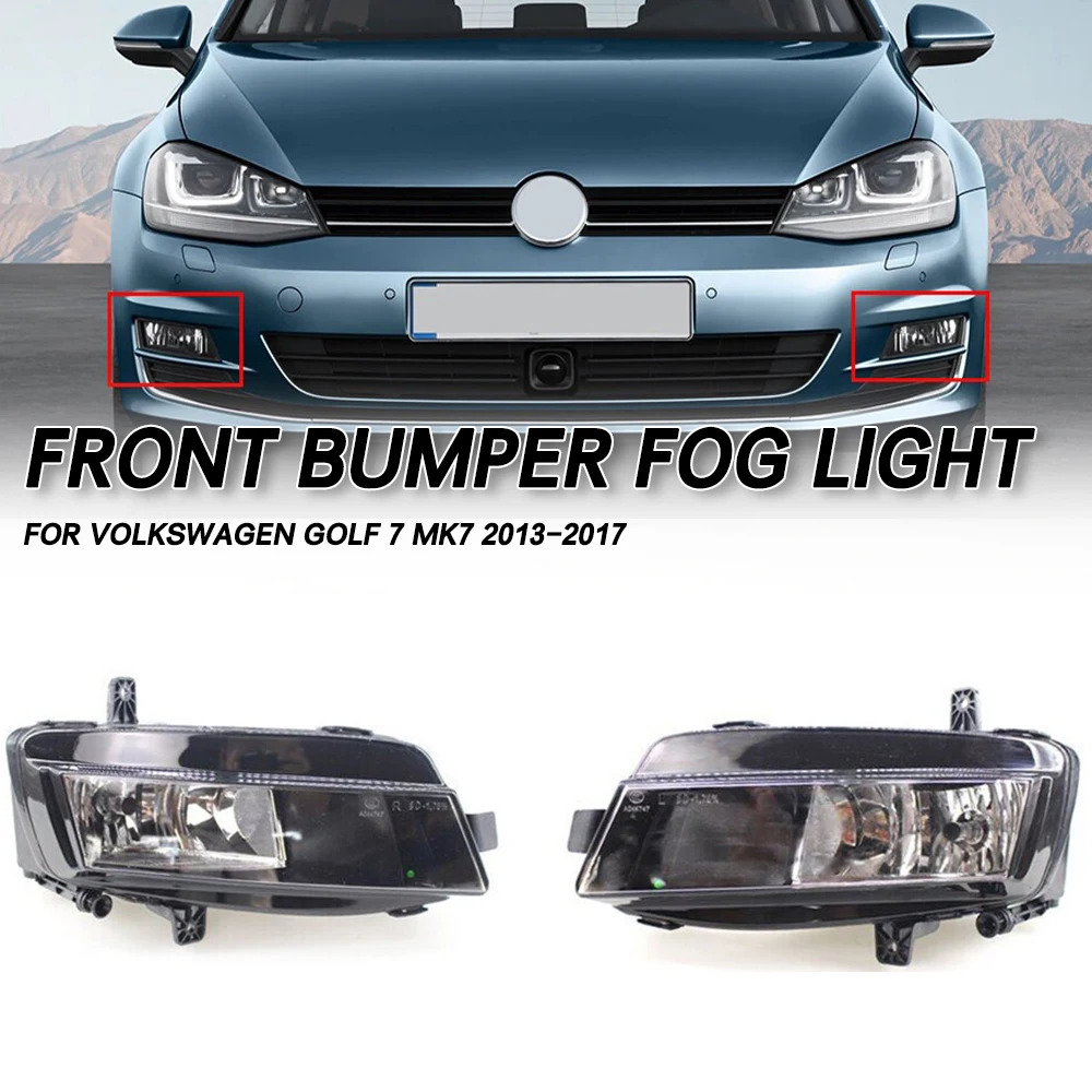 

For VW Volkswagen Golf 7 MK7 2013 2014 2015 2016 2017 Front Bumper Fog Lamps Foglamp DRL Daytime Running Light
