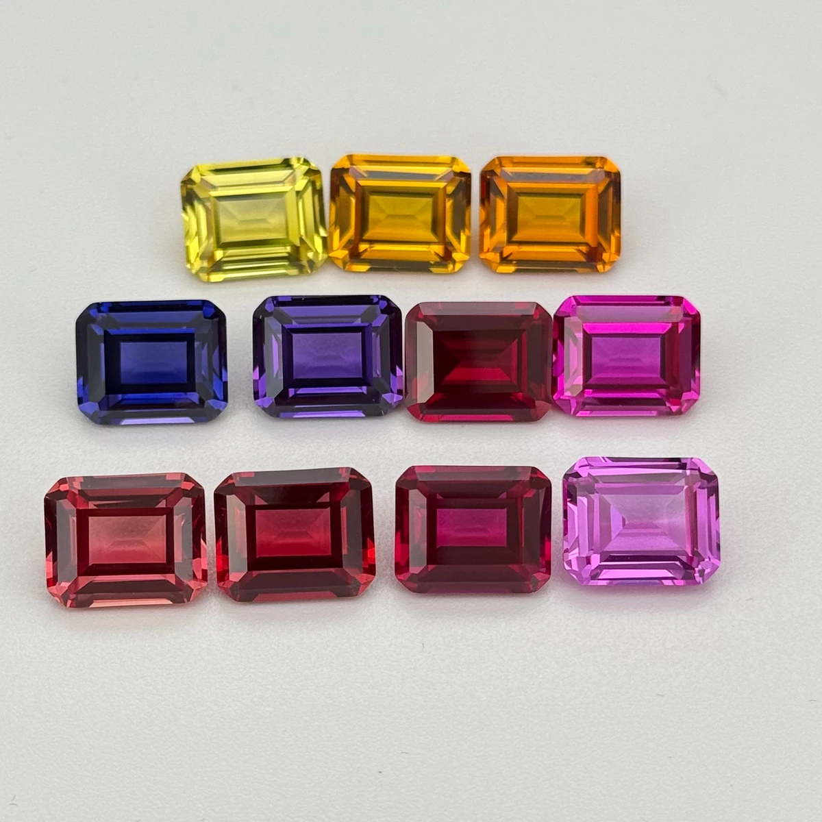 Emerald Cut 3x5 - 13x18mm 6A Synthetic Sapphire Gemstones Flame Melting Corundum Stone