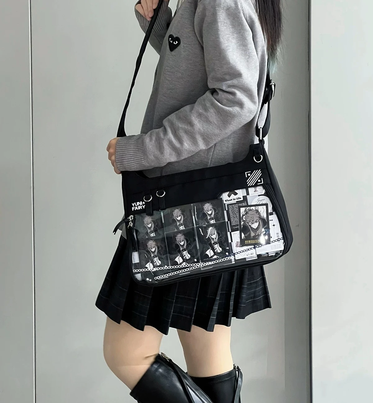 Japanese Original Neutral Wound Nylon Shoulder Gu Mei Peripheral Bar Two-dimensional Large-capacity Messenger Bags Lta Bag Women