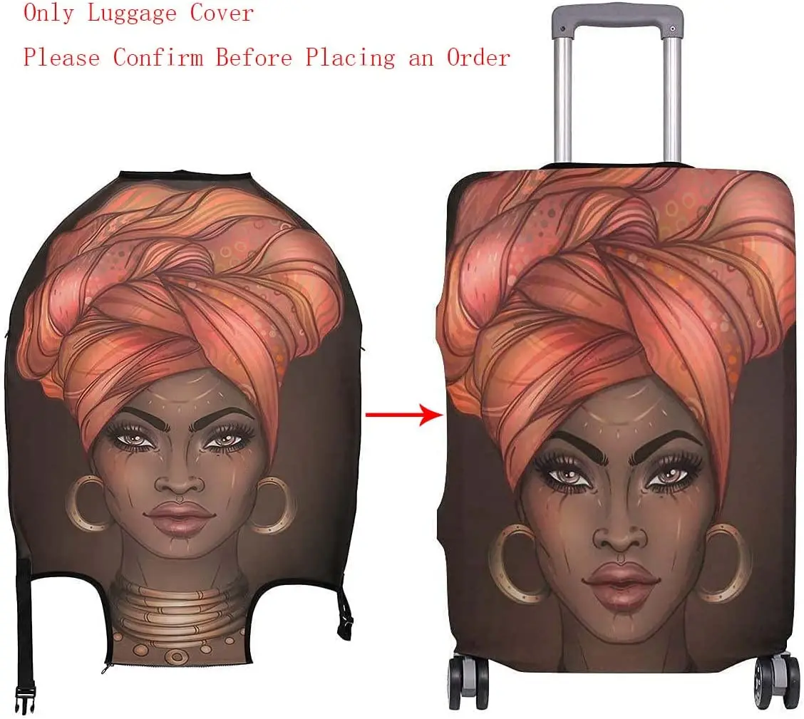 Luggage Cover African American Woman Elastic Suitcase Protector Fits 18-32 Inch