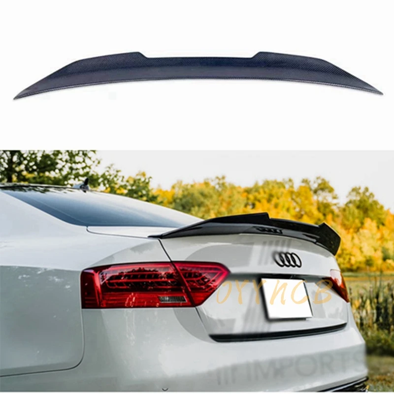 FOR AUDI A5 B8 B8.5 2Door 2009-2016 Coupe PSM/M4/R/S/V/BLE Style Carbon fiber Rear Spoiler Trunk wing 2009-2016