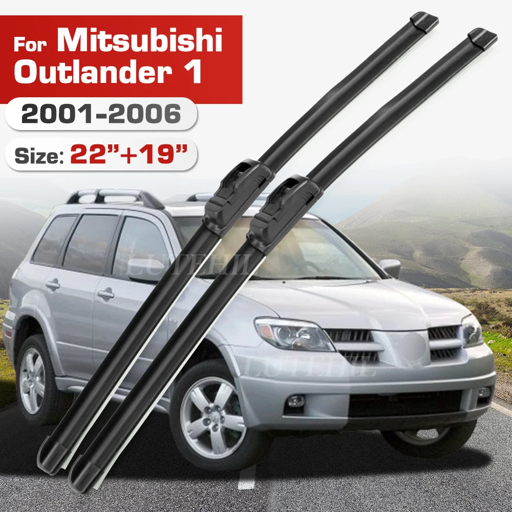 ممسحة لميتسوبيشي أوتلاندر CU ZE ZF 2001-2006 2002 2003 2004 2005 شفرات أمامية للزجاج الأمامي نافذة 22 "+ 19" #1