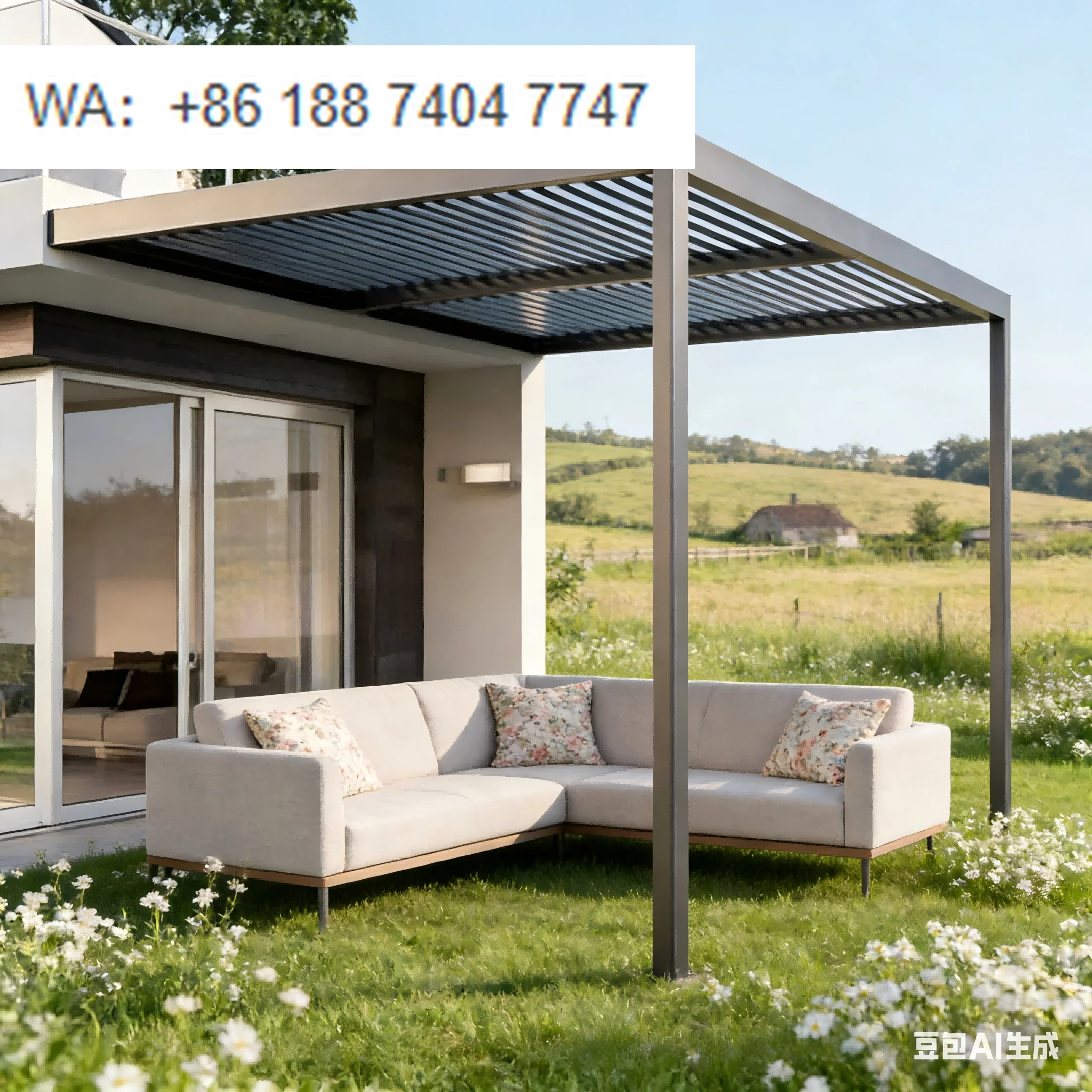 

Customizable Motorised Pergola Patio Covers Backyard Automatic Outdoor Kitchen Bioclimatic Aluminum Louvered Pergola