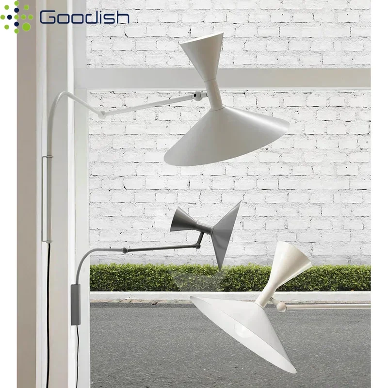 Memphis Simplicity Metal Lustre Lights White Black Metal Horn Arm Shaped LED Wall Lamps for Bedroom Home Decoration Chandelier