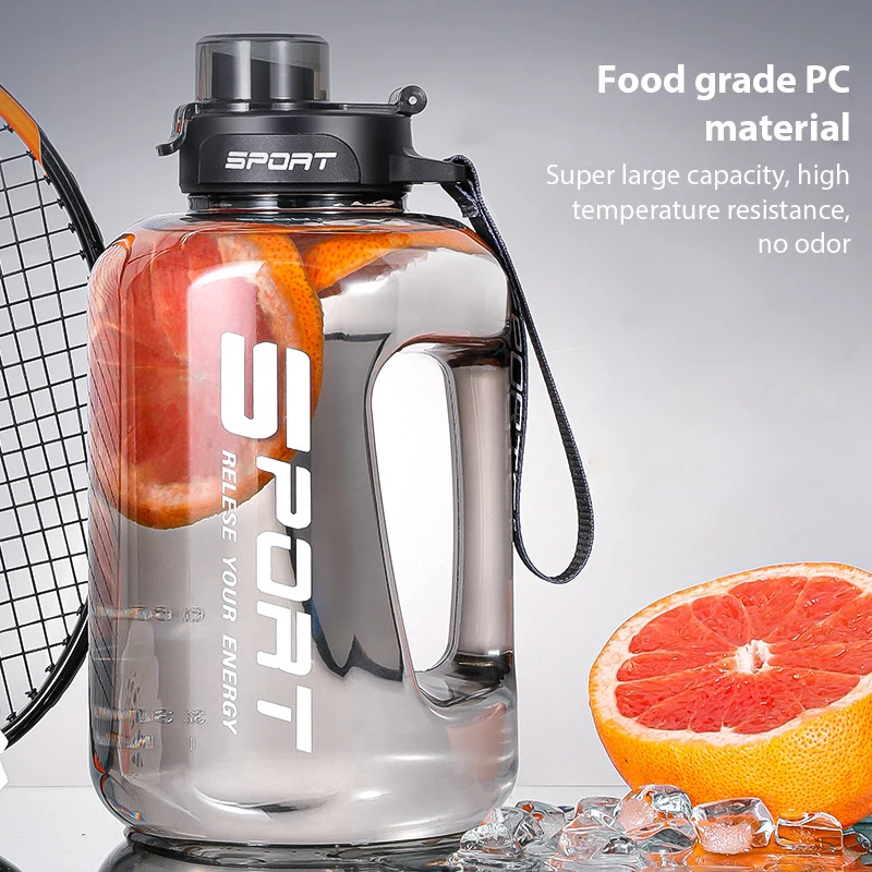 1.7L Sports Water Bottle Travel Kettle Large Fitness Gym Portable Capacity With Straw Leakage-Proof Cup Drinkware