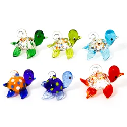 1PC Turtle Charms Lampwork Glass Pendant For DIY Necklace Jewelry Making Miniature Figurine Ornaments Aquarium Fish Tank Decor