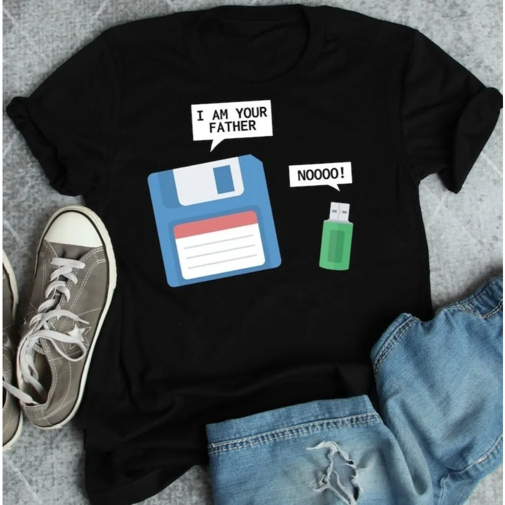 Floppy Disk and USB Shirt Computer Shirts Engineer Gifts Funny Tech and Computer Science Tops Engineering or Coding Father Gift