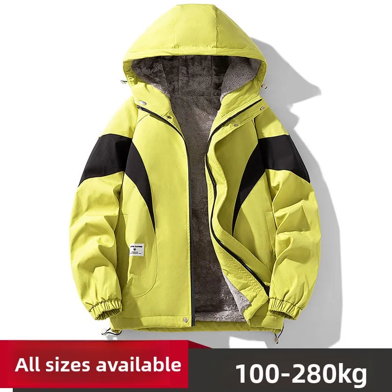 

plus Size Men's Winter Jaet Thiened Fce Lined Loose Fit Slimming Cotton Coat 8XL Big Size Casual Outerwear Coat