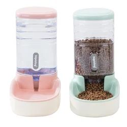 Pet Cat Bowl Automatic Feeder Dog Cat Food Bowl With Water Fountain Double Bowl Drinking Raised Stand Dish Bowls For Cats