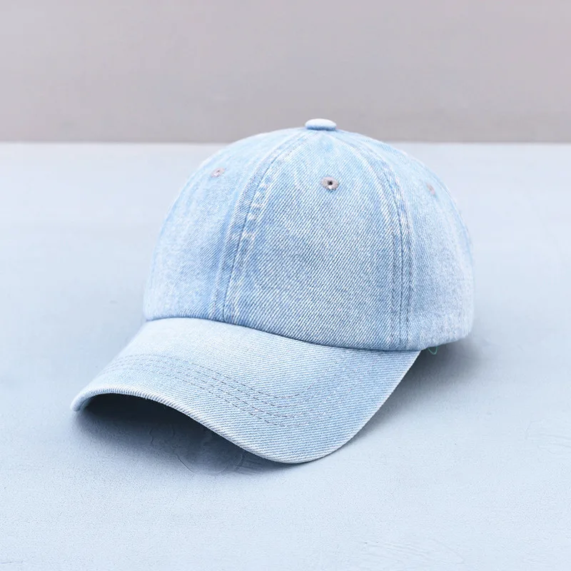 Vintage solid baseball cap Washed denim sports hat Men outdoor snapback hats fishing cap Women sunscreen hats