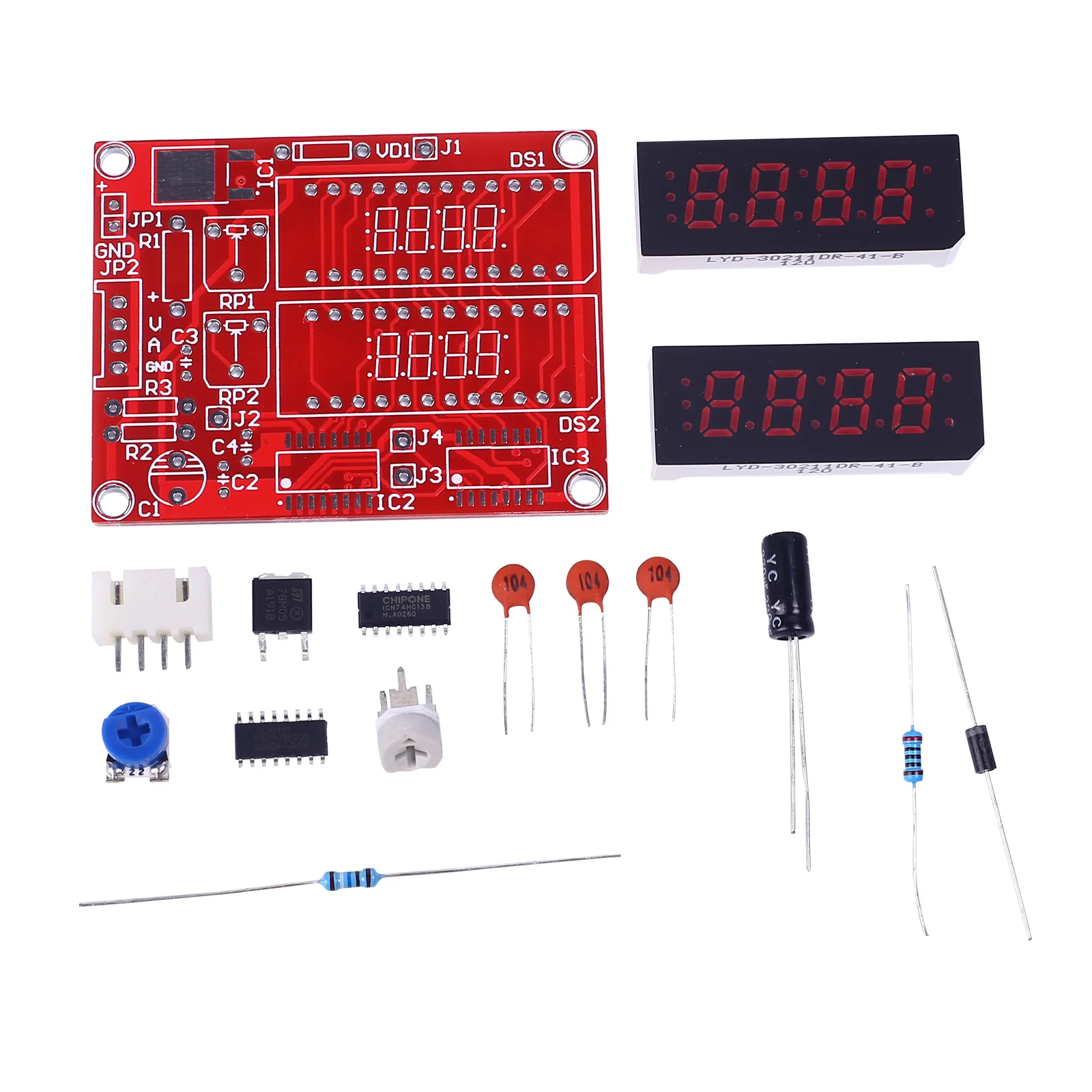 Kit de bricolage voltmètre électronique, ampèremètre, tension numérique, compteur de courant, 4 bits, puce unique, pièces d\'entraînement,