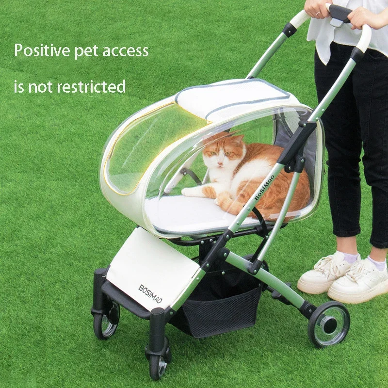 Fashionable Pet Dog Cats Four Wheeled Cart Lightweight Foldable Separable When Going Out Small Medium-Sized Pets