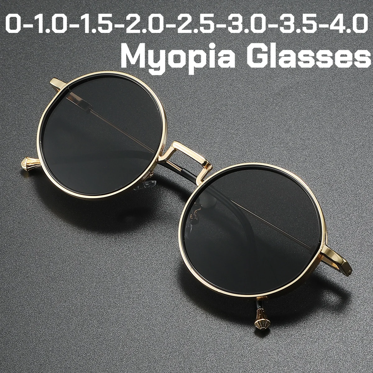 

Luxury Designer Myopia Glasses Men Round Frame Driving Sun Shading Sunglasses Outdoor UV400 Minus Diopter Sun Glasses Gogglea