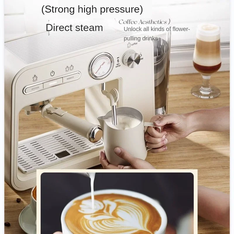 Semi-automatic Coffee Maker Pre-soak Single and double cups Temperature control Steam Milk Froth Americano Espresso Machine