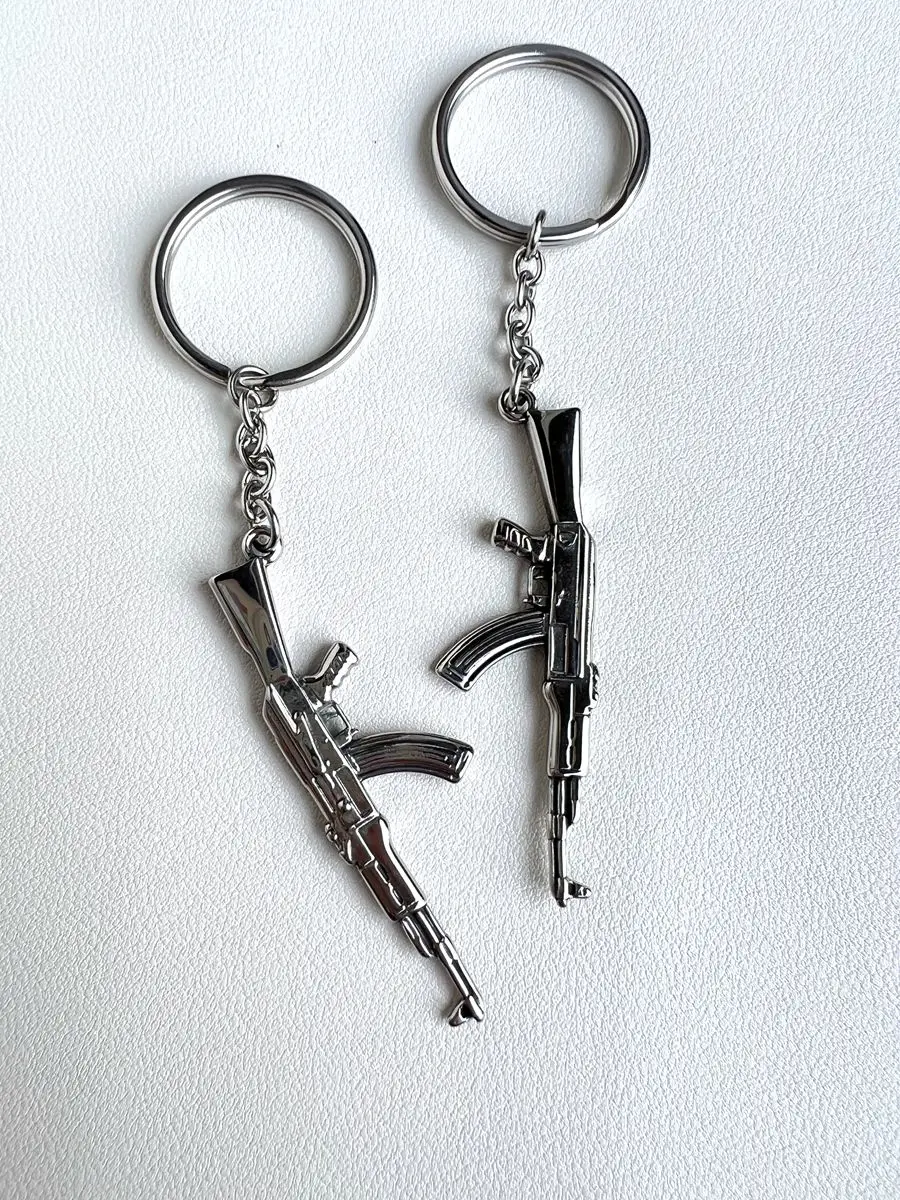 5pcs Men's Counter Strike AK47 Guns Stainless Steel Keychain For Men CS GO Sniper M4A1 Keychain Key Ring Chaveiro Jewelry Gift