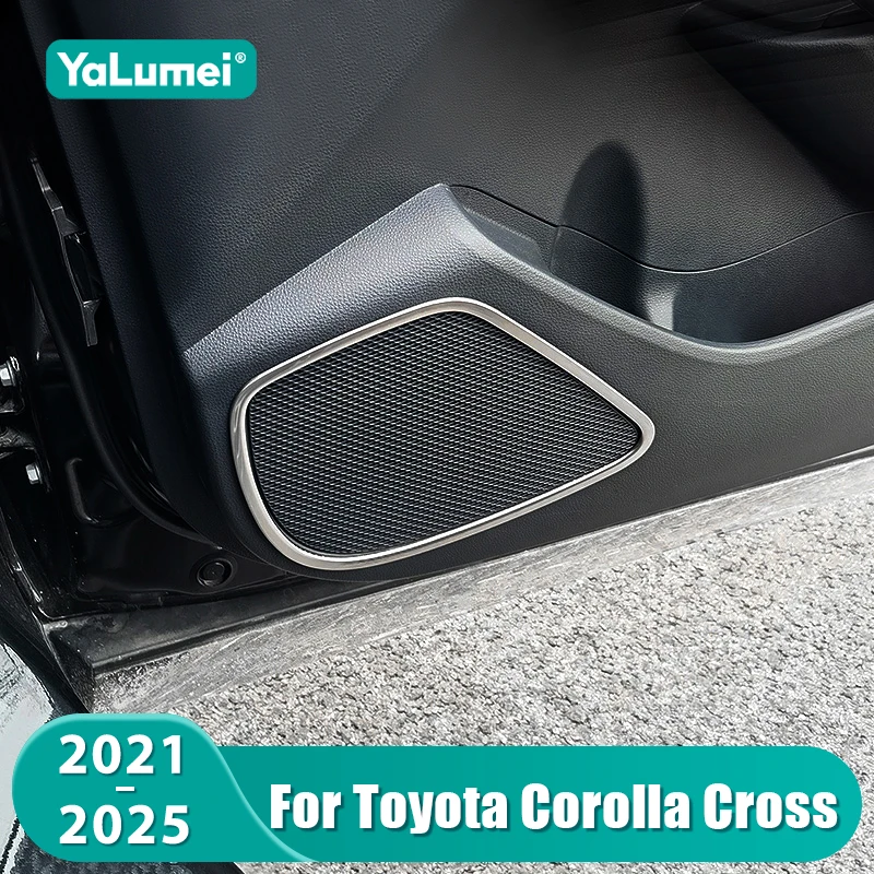 For Toyota Corolla Cross XG10 2021 2022 2023 2024 2025 Hybrid Car Door Audio Speaker Trim Cover Tweeter Accessories Stainless