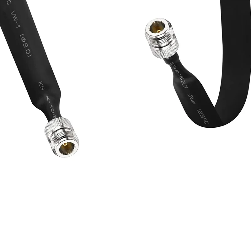 SUNRI-Pass Through 2PCS Door/Window Flat Coaxial Cable 50 Ohm SO239 UHF Female To UHF Female Pigtail