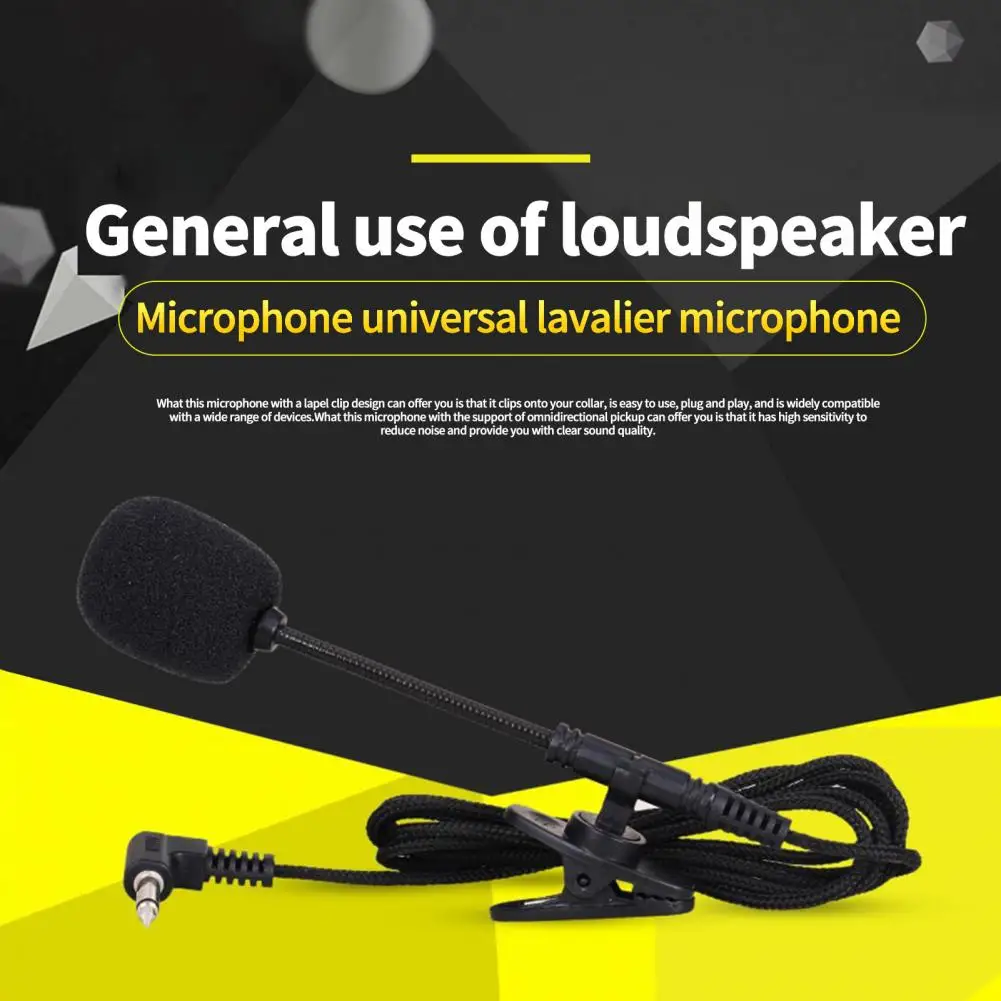 Practical Simple Installation Anti-whistle 60Hz-15000Hz Anti-interference 3.5mm Lapel Microphone Loudspeaker Give Speech