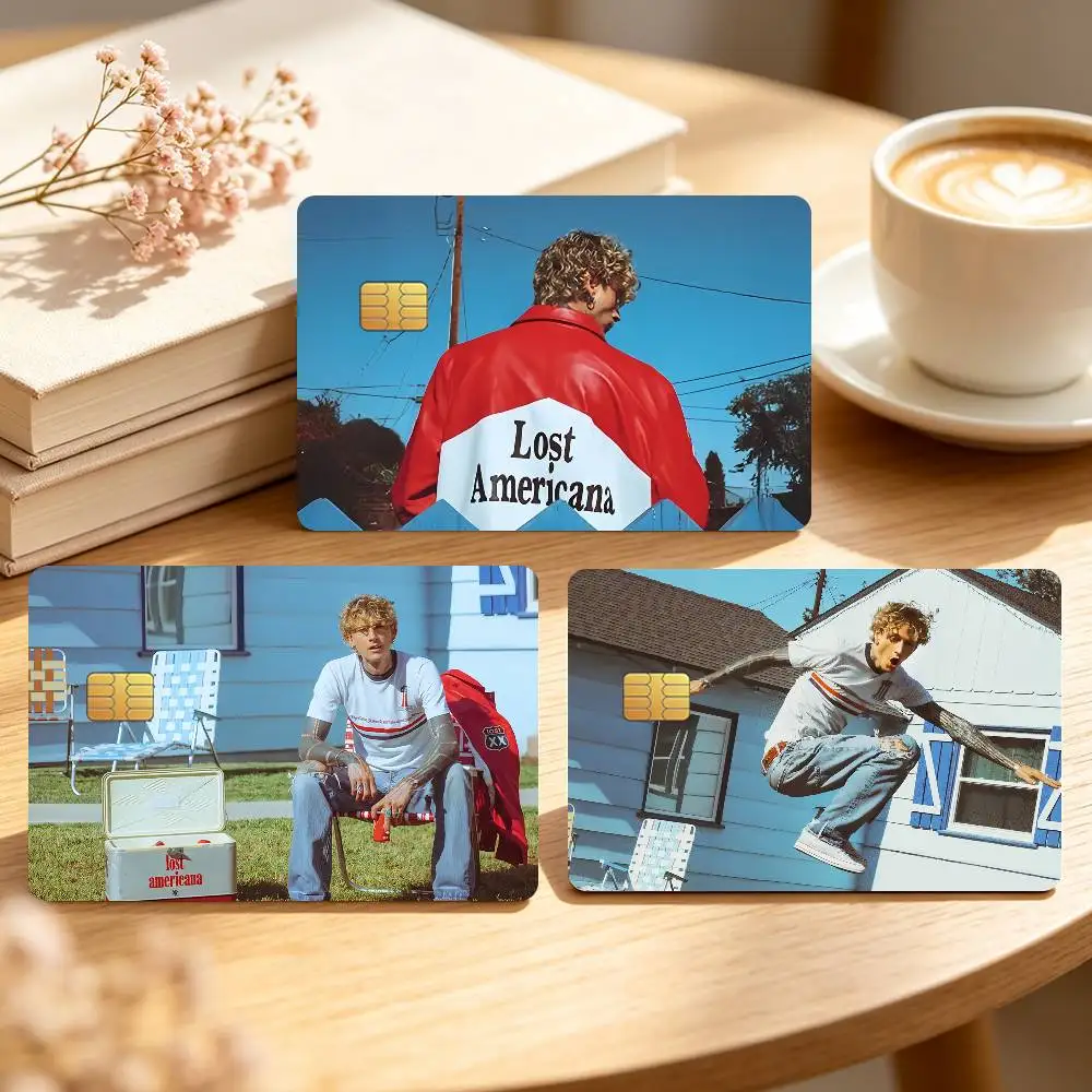 Singer M-Machine G-Gun K-Kelly-MGK Lost Americana Credit Card Skin Stickers For Bank Bus Cards Waterproof Anti-Scratch Gift 4PCS