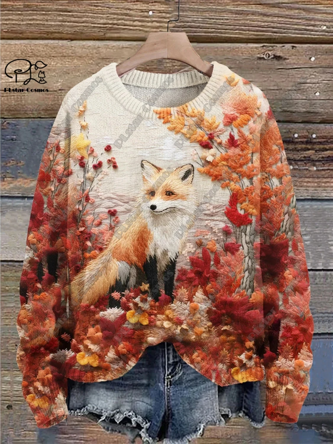 New Animal Series 3D Printed Retro Cute Fox Art Print Genuine Ugly Sweater Winter Casual Unisex Sweater