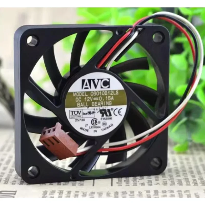 

New Cooler Fan for AVC C6010B12LS 6010 6CM 12V 0.15A Double Ball Cooling Fan 60 × 60 × 10mm