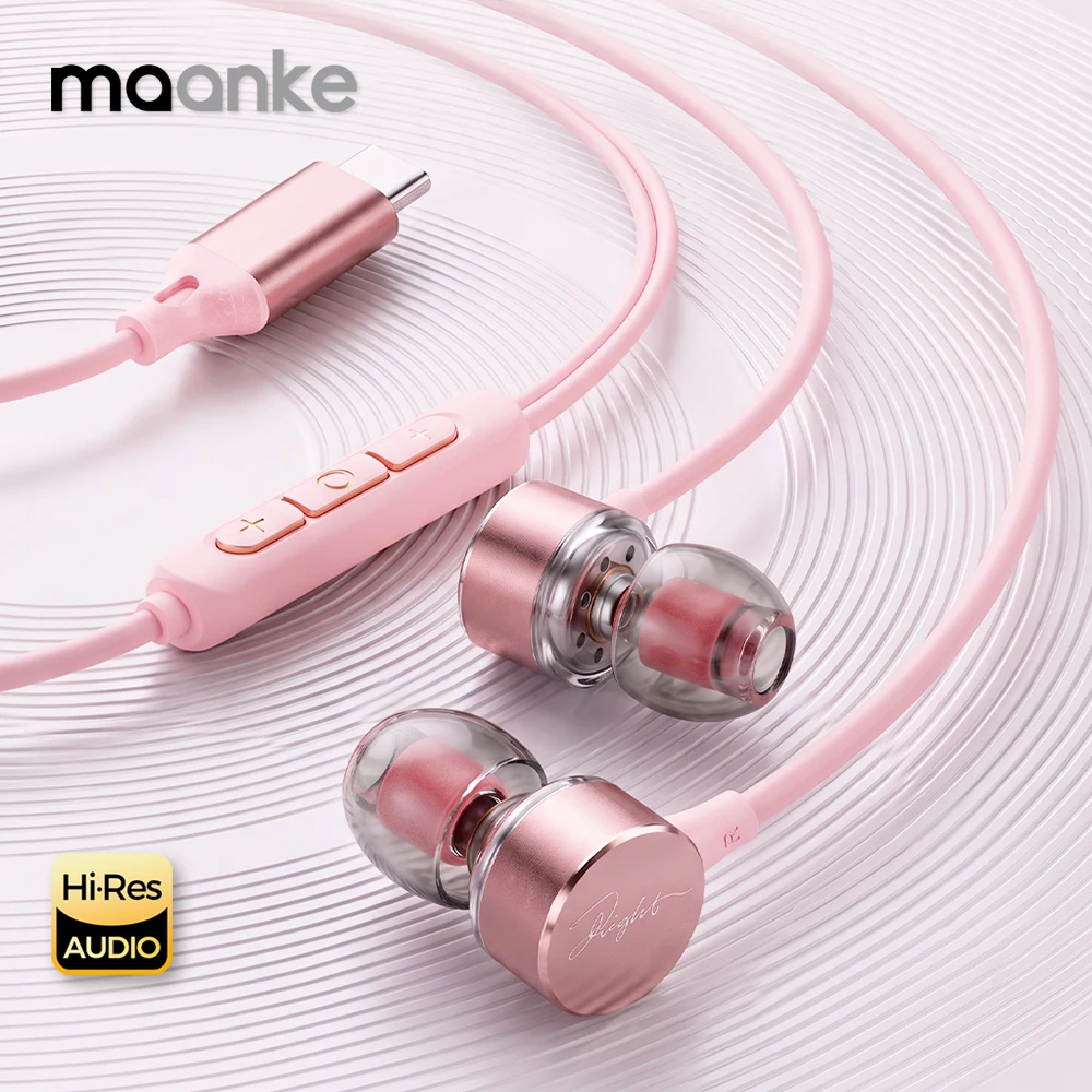 USB Type C Headphones HiFi Stereo in Ear Earphones With Volume Control Mic Wired Earbuds For Samsung Galaxy S26 S25 S24 Headsets