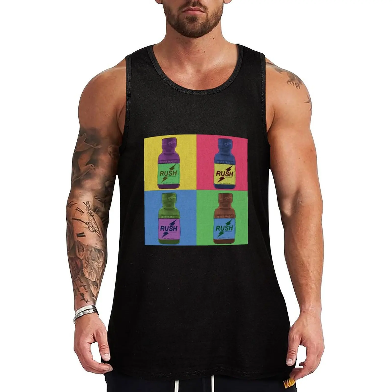 Poppers Pop Art Amyl Tank Top Bodybuilding Fitness Tank Top Sleeveless Gym Shirt