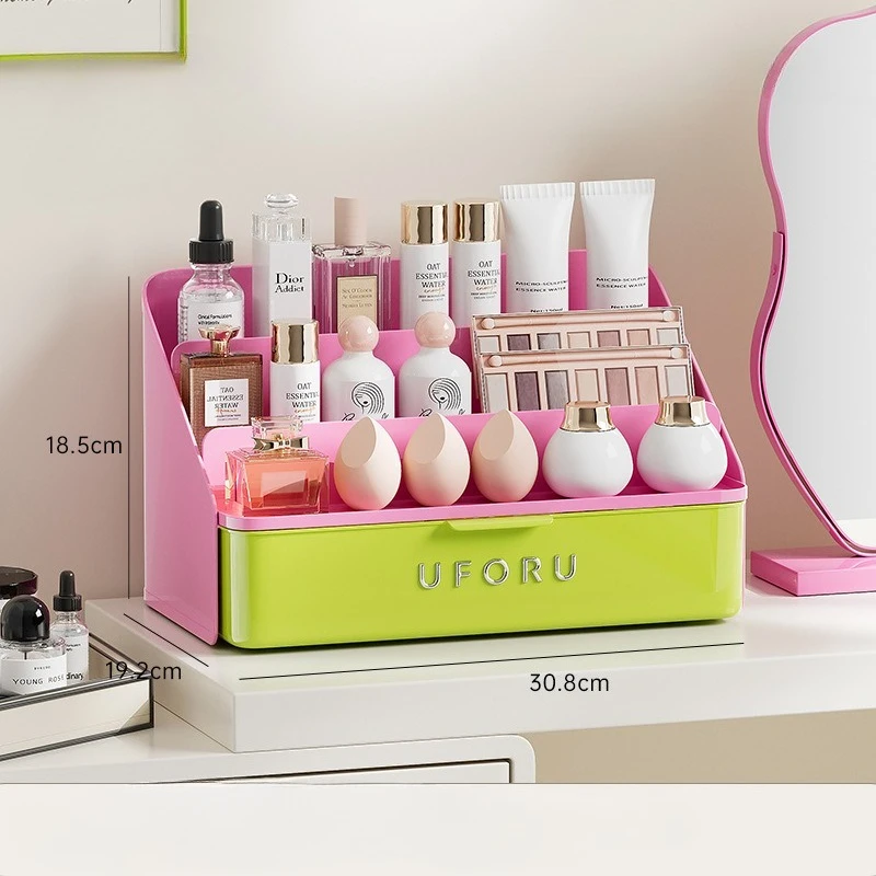 

Multi-layer Cosmetic Organizer Makeup Storage Box Case Dustproof Drawer Table Cosmetic Rack Bedroom Beauty Egg Podwer Makeup Box