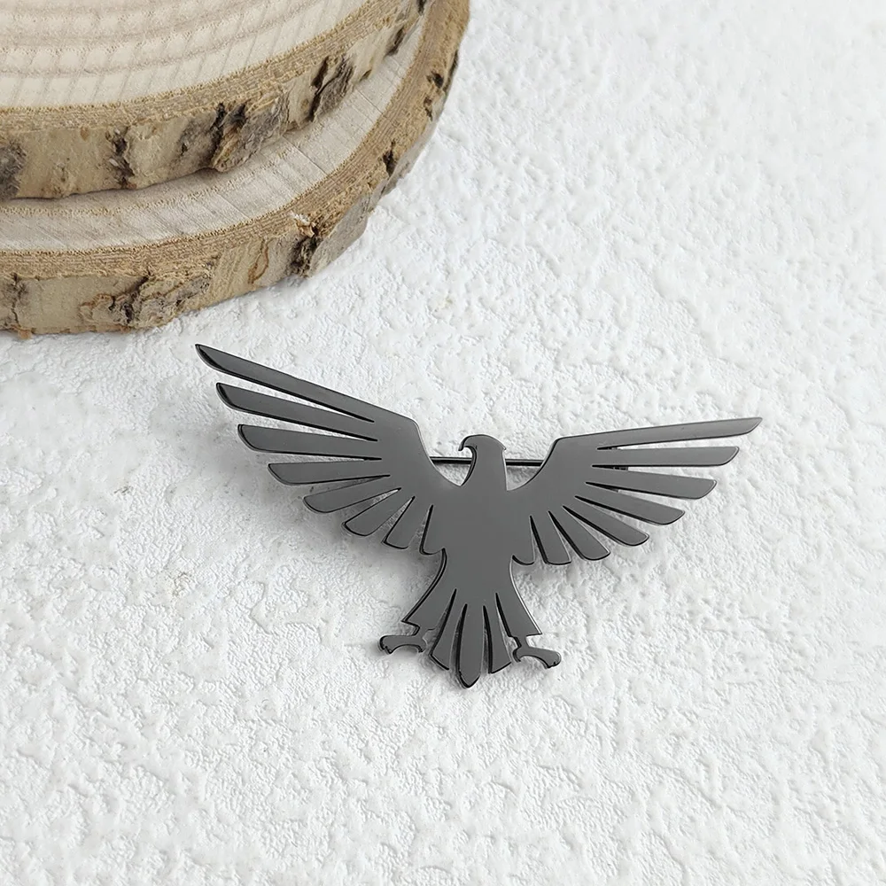 Fashionable Skyhawk spreads its wings stainless steel brooch, ceremony formal wear and outdoor party wear multi-color choice