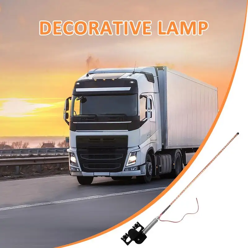 Car Flash Light Decorative LED RGB Antenna Lights Vehicles Heatproof Marquee Lamp 12-24V Auto Lights for Business Trip Commuting