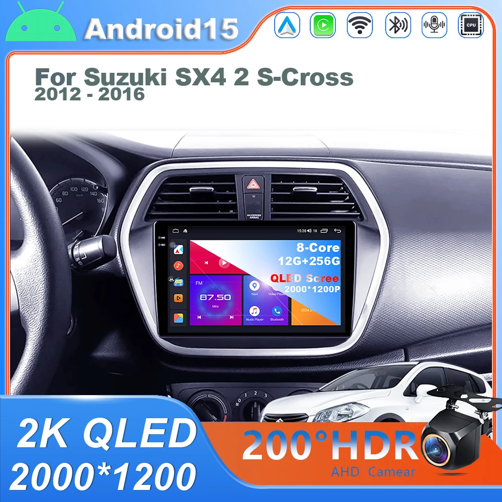 

Android 15 For Suzuki SX4 2 S-Cross 2012 - 2016 Car Radio Multimedia Video Player Navigation GPS 5G LED Screen Carplay Auto WIFI