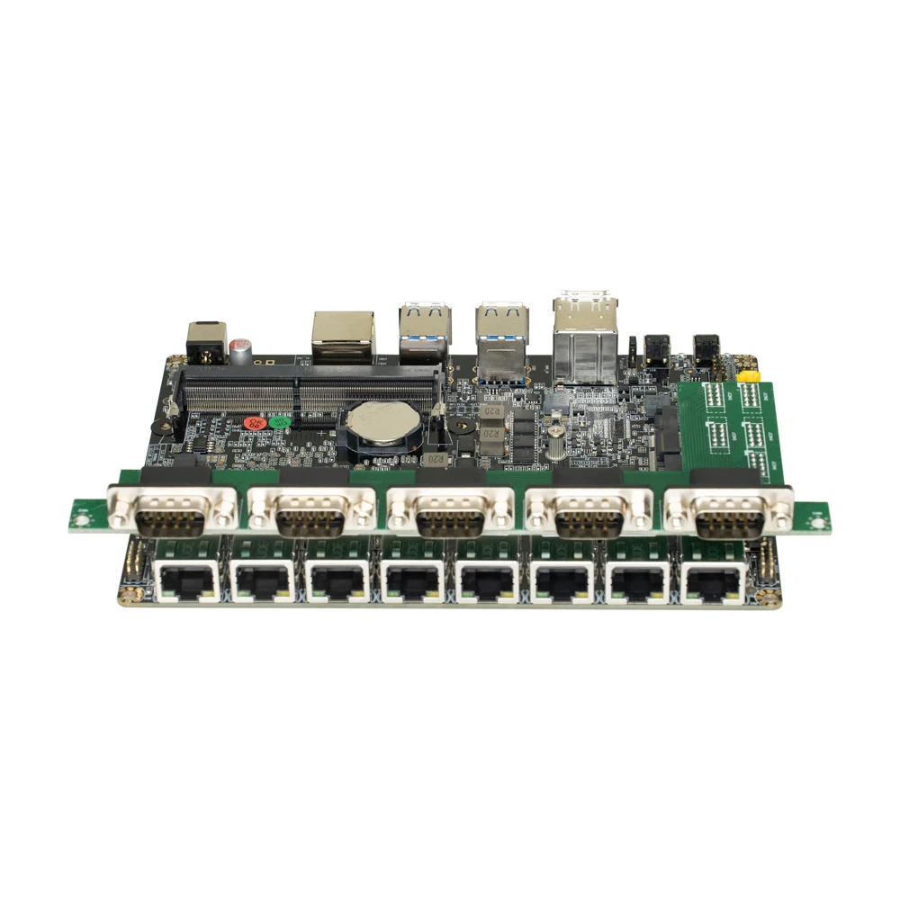 QOTOM MB4U860-0900 Q1077GEX i7-10710 اللوحة الأم للكمبيوتر الصغير تيار مستمر 12 فولت 8 × 2.5 جيجابت LAN 6 × منافذ تسلسلية WIN10/Linux
