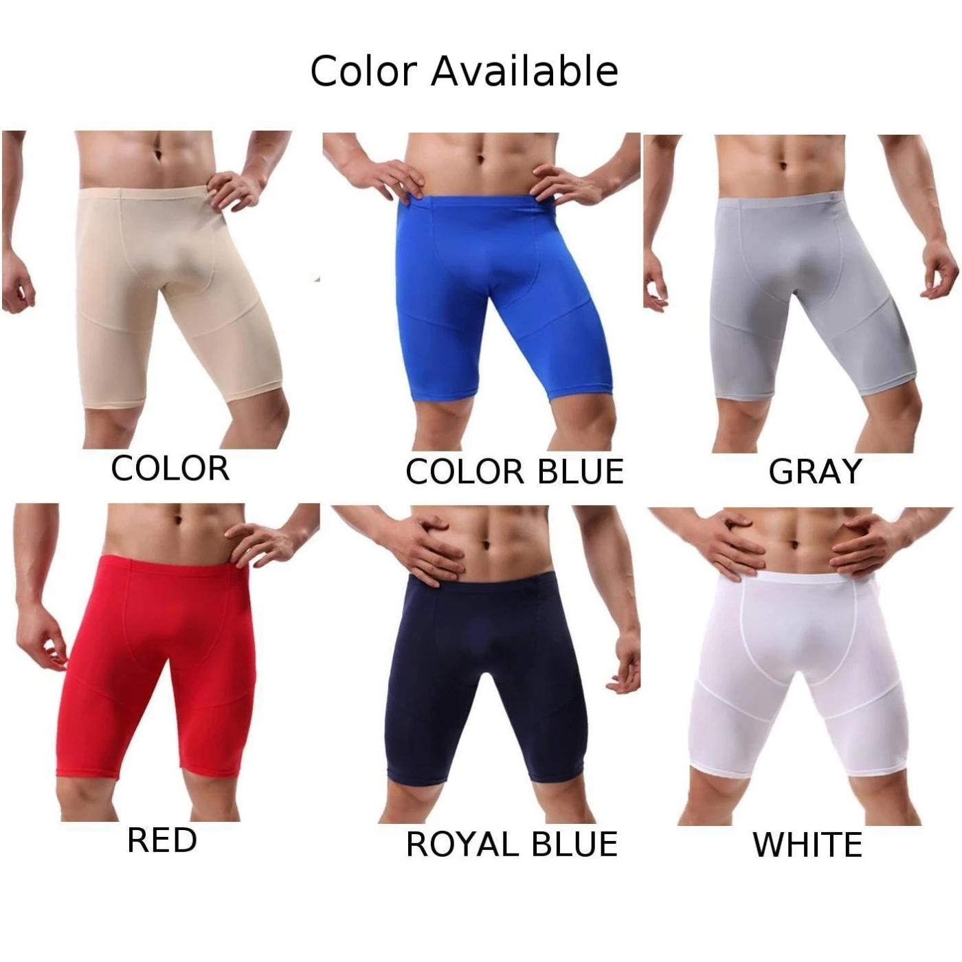 Mens Sheer Solid Color Tight Briefs Gym Sports Tight-fitting Shorts Breathable Fast Drying Training Pants Running Bottoms