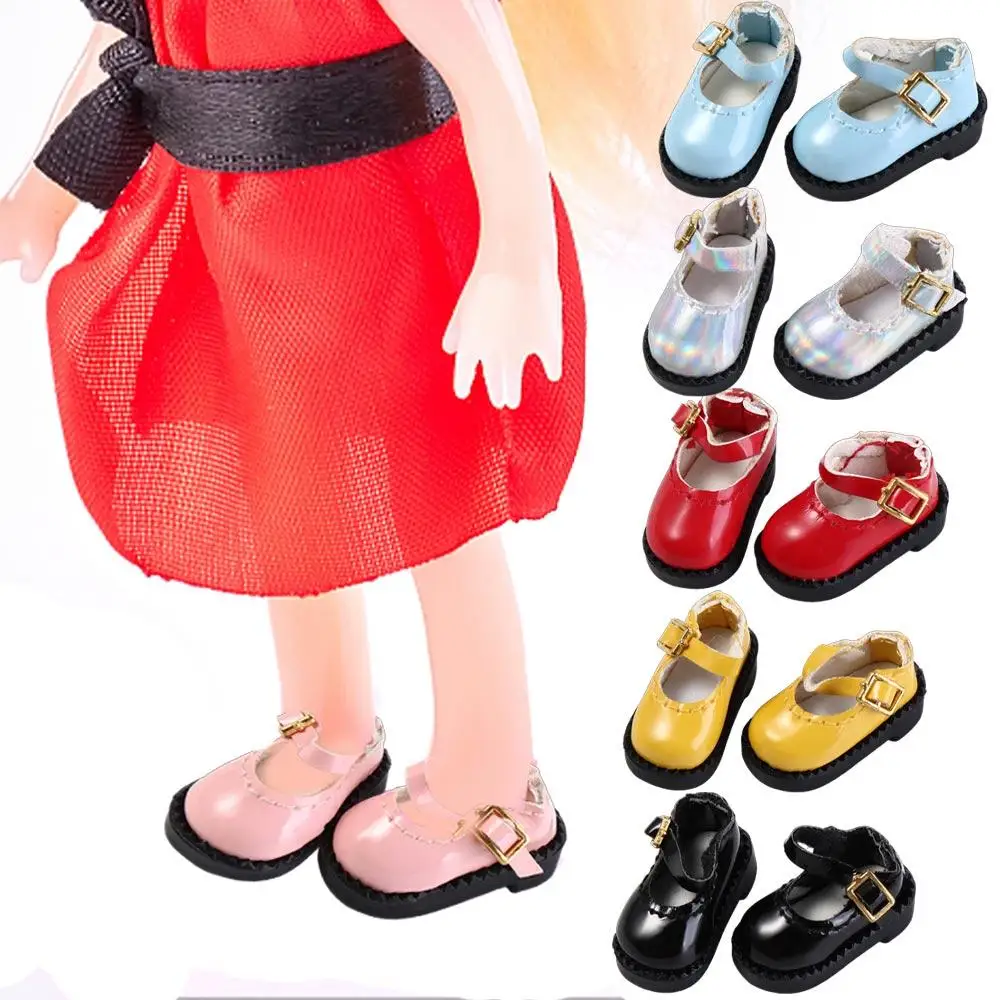 

1Pair PU Leather ob11 Doll Sandals Round Toe 2.7*1.3cm 12 BJD Doll PU Shoes Cute Mini OB11 Princess Shoes Clay Dolls