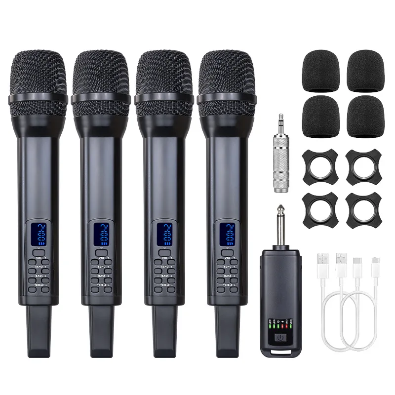Universal 2.4G Wireless Microphone Professional Stage Performance K-song Charging Reverb High Bass Dynamic Coil N24