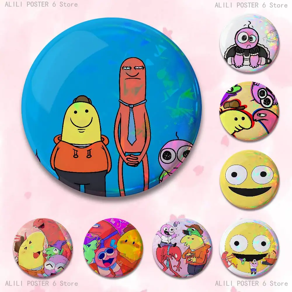 S-Smiling F-Friends Custom Badges 75mm 44mm 25mm Brooch Backpack Hat Enamel Pins Accessories Toys Gifts