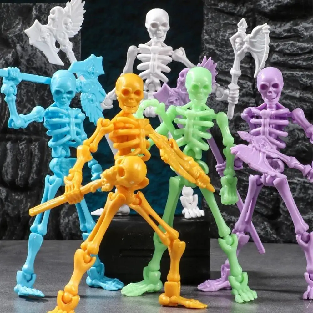 Poupée articulée en os, modèle de crâne, jouet d'assemblage, crâne multi-articulable et marionnette en os, décoration, figurines d'action, nouveaux cadeaux Anime