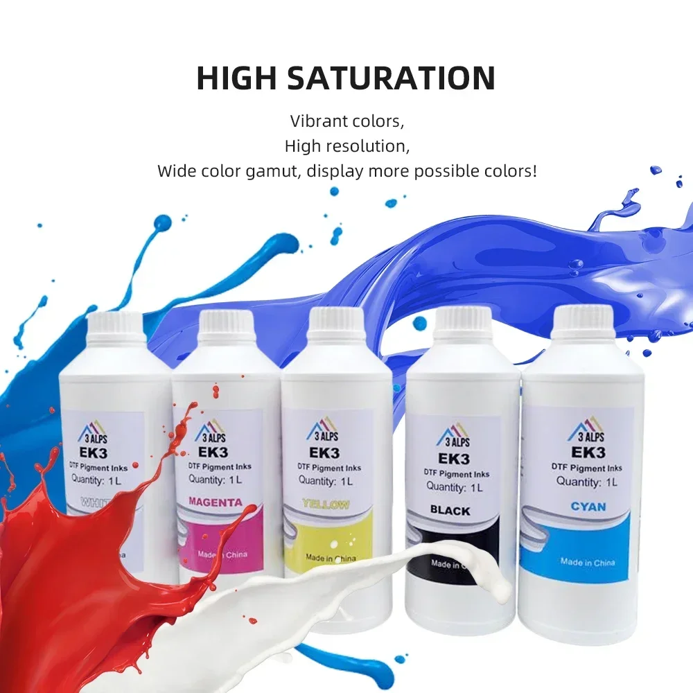 High Quality 1000ML CMYK Heat Transfer Textile Printing White DTF Ink For Epson XP600/I3200/L1800/4720 Printer