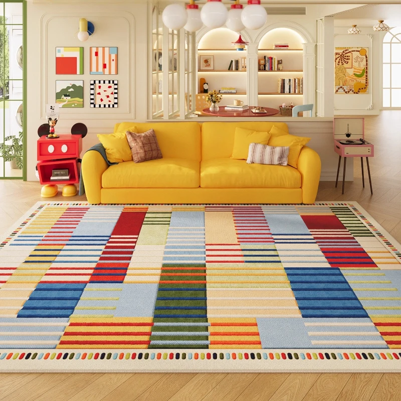 

Dopamine Color Living Room Decoration Large Carpet Fluffy Soft Rug Modern Style Rugs for Bedroom Thicken Plush Lounge Floor Mat