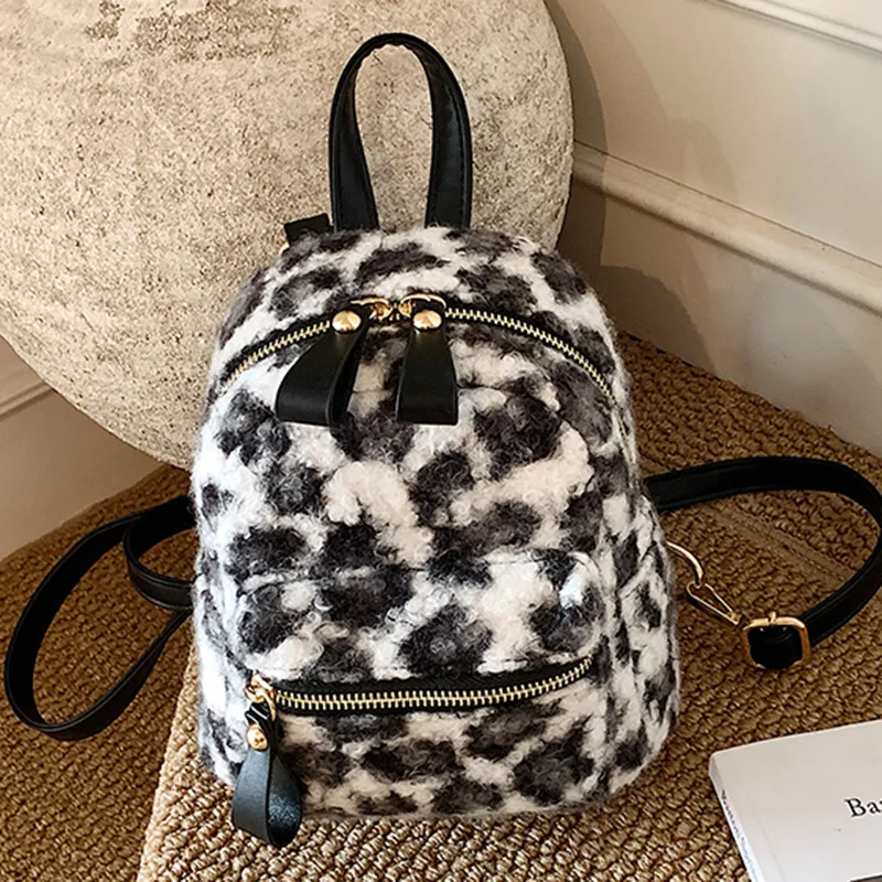 

Осень 2025. Новинка! Женский уникальный мини-рюкзак с леопардовым принтом — стильная высококачественная модная маленькая школьная сумка