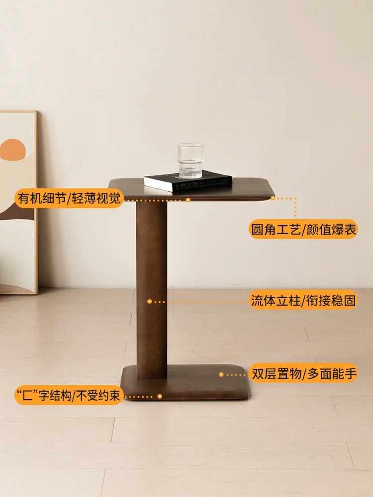 Solid wood sofa edge table, living room coffee table, small mini corner table, movable bedside, simple square bedside table