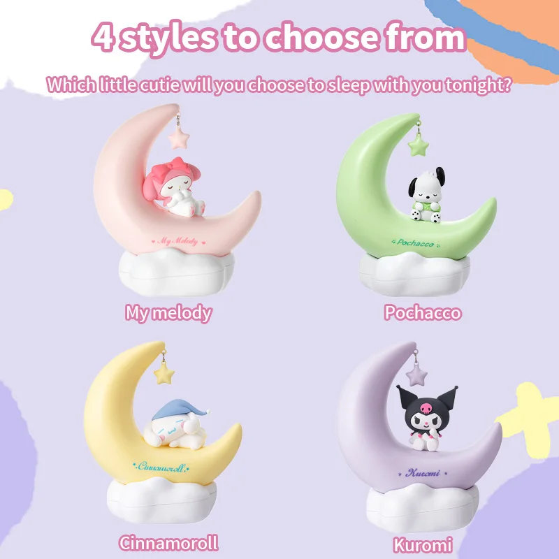 MINISO Sanrio Nachtlampje Anime Kuromi/Melody Moonbud Zoete Slaap Bedlight Bureau Decoratie Bureaulamp Kawaii Kerstcadeau