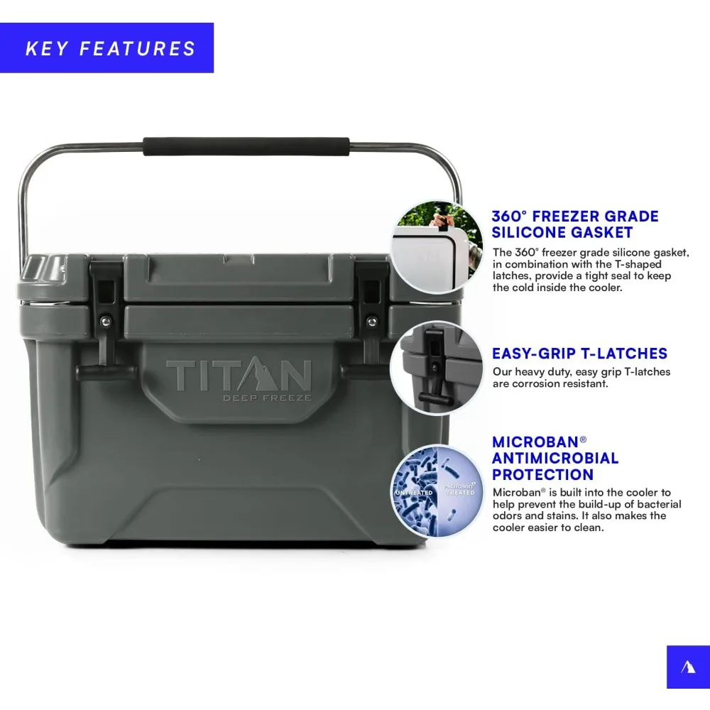 Titan Hard Ice Chest Cooler Roto Cooler with Microban Protection and Deep Freeze Insulation