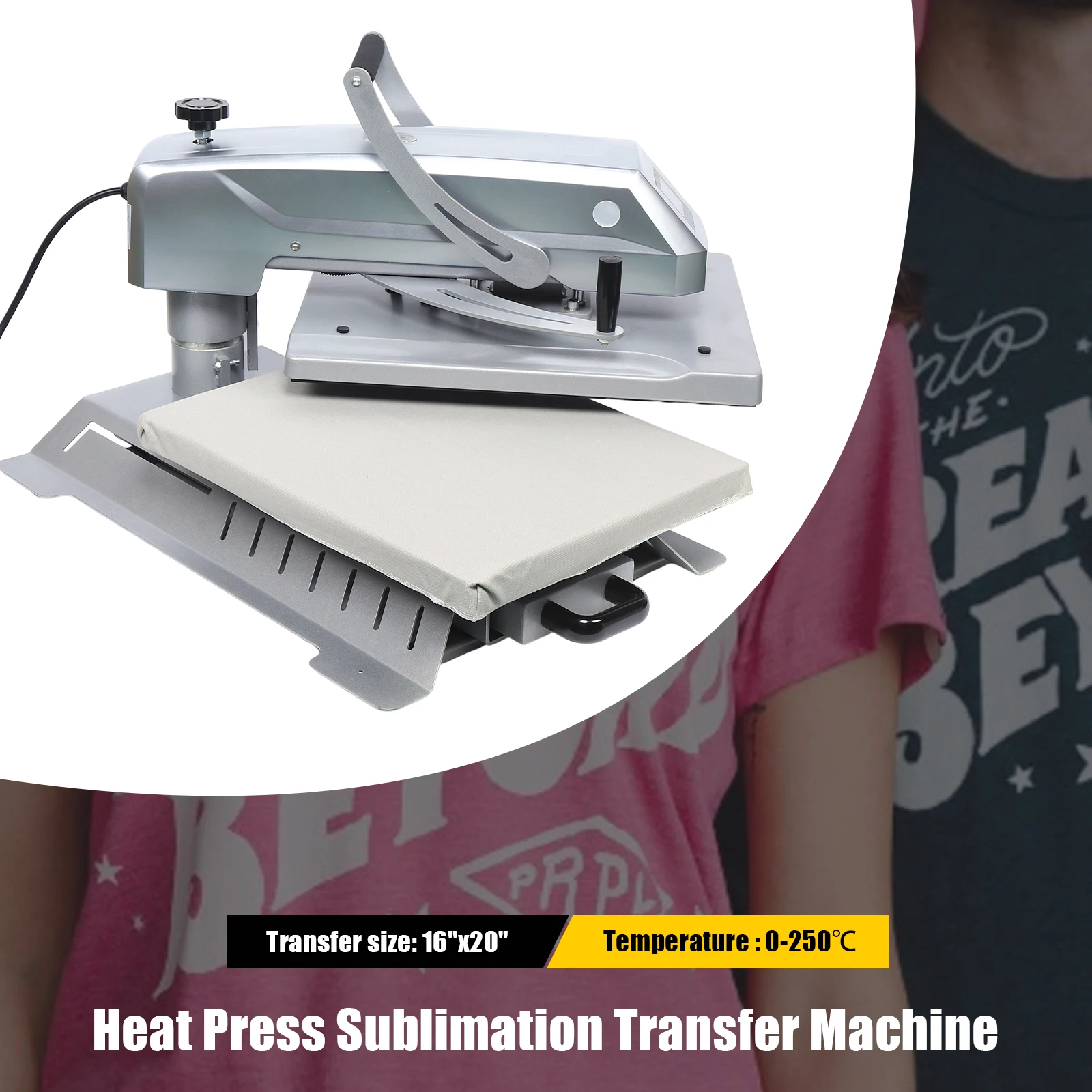 

Shaking T-shirt Heat Press Machine with Timer, Adjustable Temperature & Pressure Control | Ideal for Home Use & Craft Stores